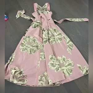 Floral Pink and Gold Maxi Dress